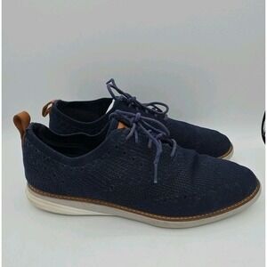 Cole Haan OriginalGrand Shoes Mens‎ Size 12 Blue Knit Wingtip Dress Oxford